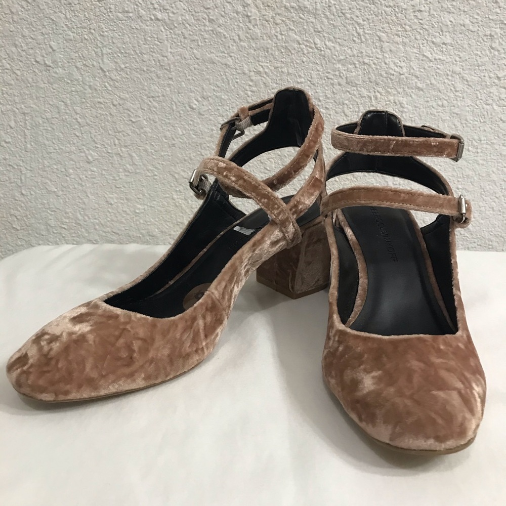 Rebecca Minkoff Brooke Velvet Strap Chunky Pump